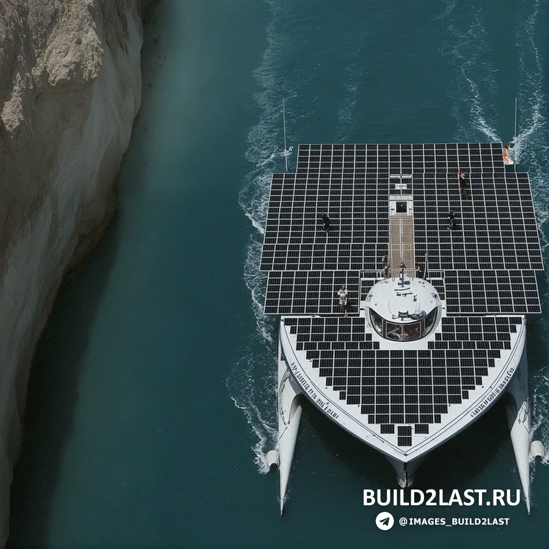 MS TURANOR PlanetSolar на фоне заката в море