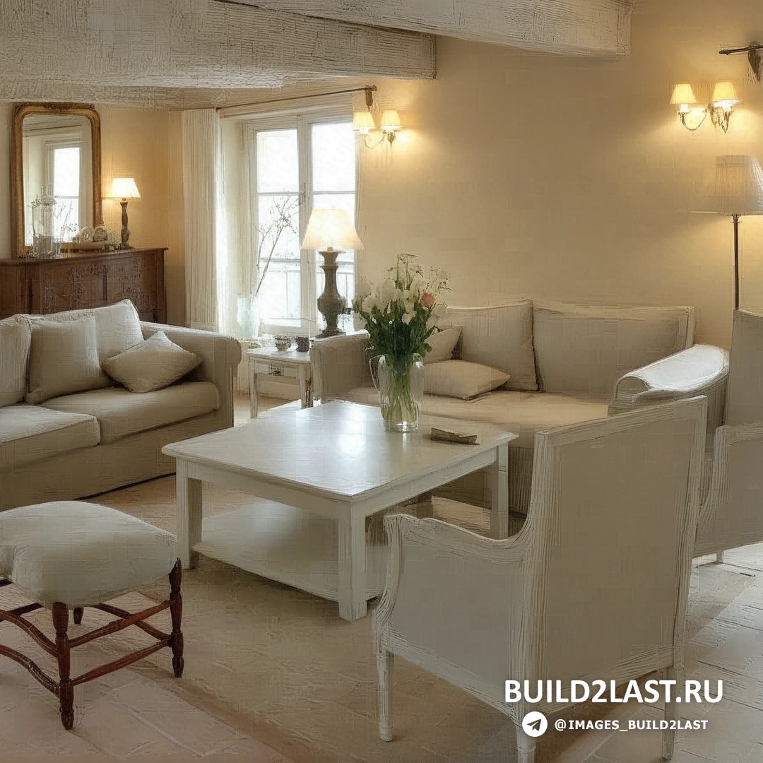 Спальня с французскими окнами, белыми стенами и классическими элементами декора